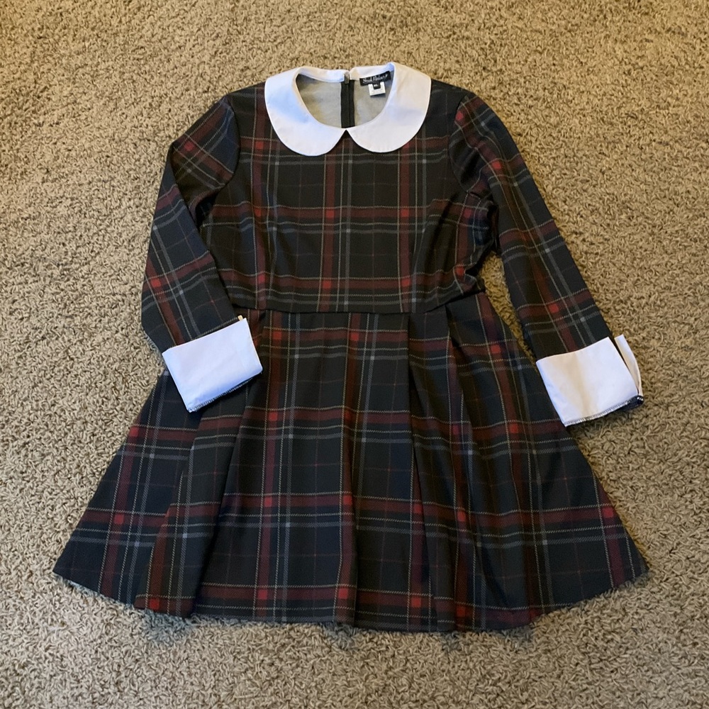 Smak Parlour 1960’s Inspired Dress, Peter Pan Collar, Cuffs, Pockets, Retro XL